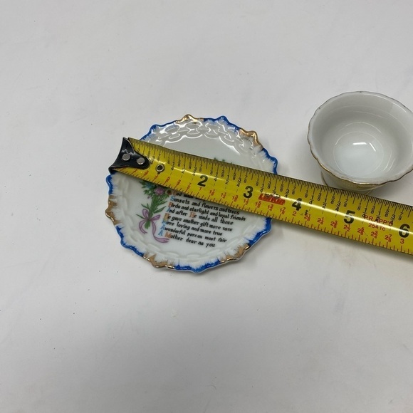 Vintage "Mother" Porcelain Miniture Teacup and Saucer Plate w/Mother Poem-Japan - Picture 7 of 7